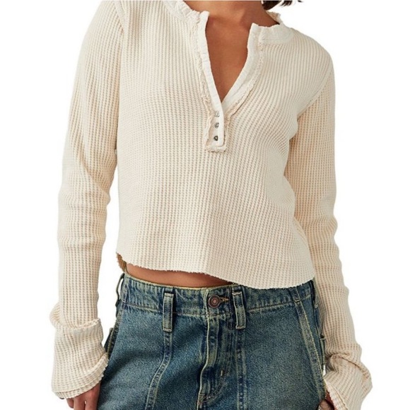 Free People Tops - Free People | Colt Waffle Knit Thermal Long Sleeve Top